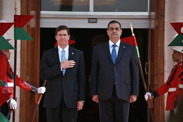 Najah al-Shammari and Mark Esper