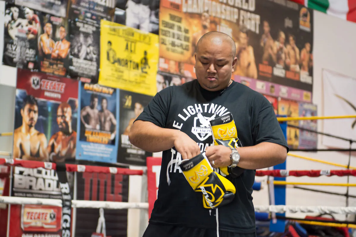 Ludan Taquiqui offers free boxing classes for homeless and at-risk youth in Las Vegas, Nevada. (Ron Poblete)