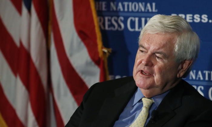 Former House Speaker Newt Gingrich (R-Ga.), in Washington on June 16, 2017. (Mark Wilson/Getty Images)
