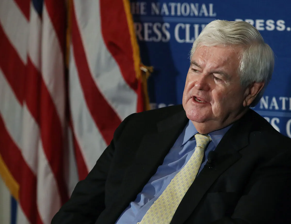 Former House Speaker Newt Gingrich (R-GA), speaks about his book 'Understanding Trump' during a book discussion at the National Press Club in Washington, on June 16, 2017. (Mark Wilson/Getty Images)