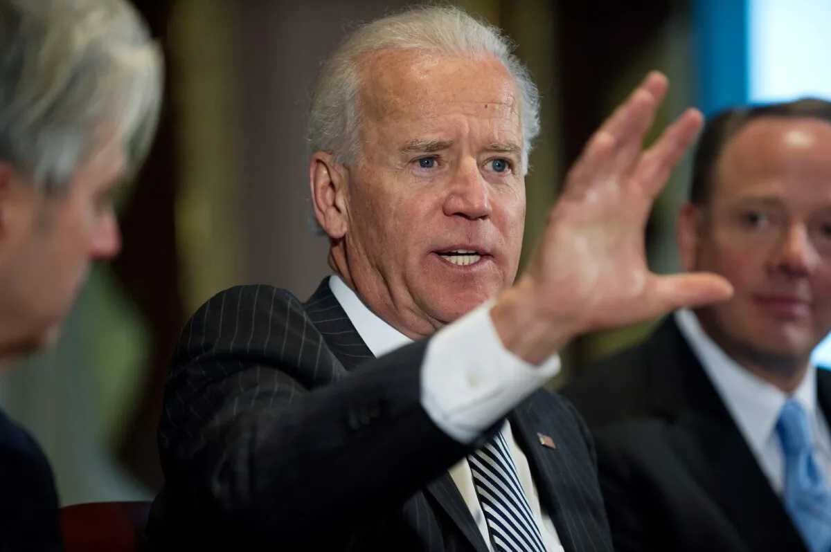 Vice President Joe Biden speaks during a meeting with video game industry executives in Washington on Jan. 11, 2013. (Nicholas Kamm/AFP/Getty Images)