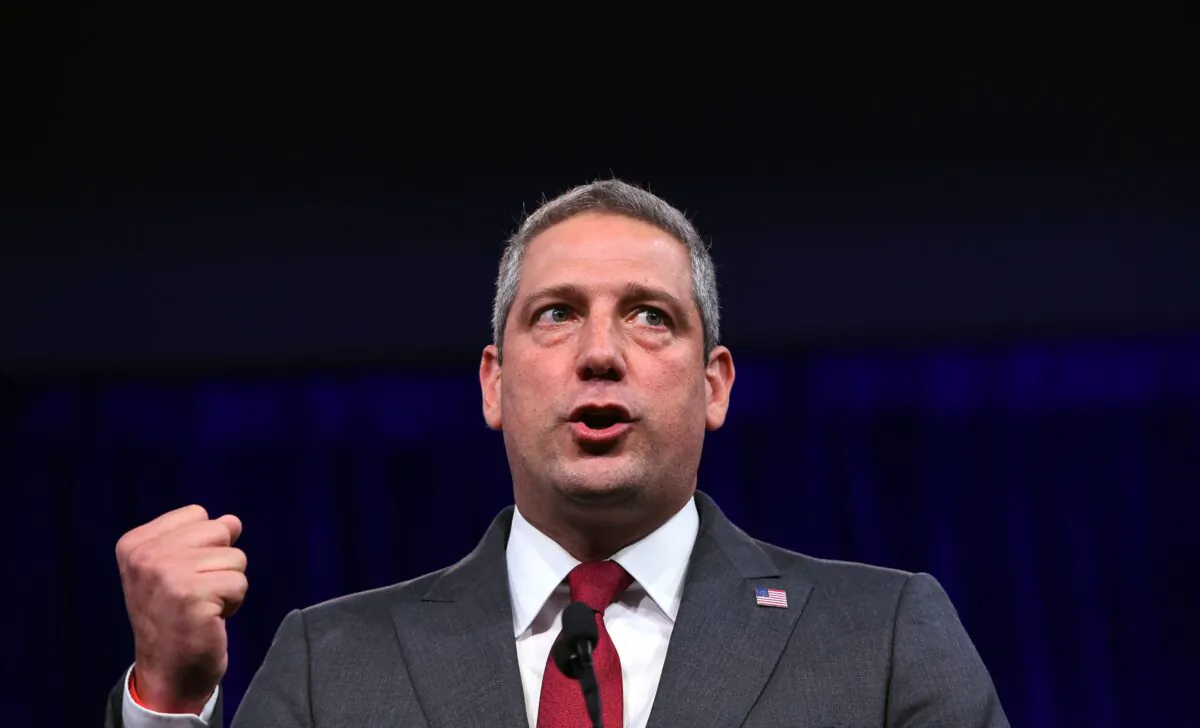Democratic presidential candidate Rep. Tim Ryan (D-Ohio), speaks during the Democratic National Committee's summer meeting in San Francisco, Calif., on Aug. 23, 2019. (Josh Edelson/AFP/Getty Images)
