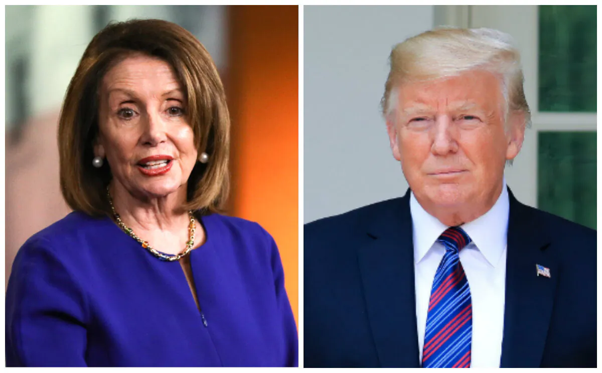 (L-R) House Speaker Nancy Pelosi (D-Calif.) and President Donald Trump. (Samira Bouaou and Charlotte Cuthbertson/The Epoch Times)