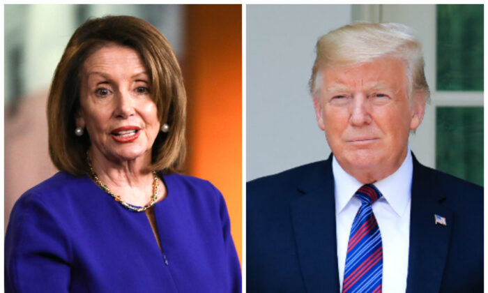 (L-R) House Speaker Nancy Pelosi (D-Calif.) and President Donald Trump. (Samira Bouaou and Charlotte Cuthbertson/The Epoch Times)