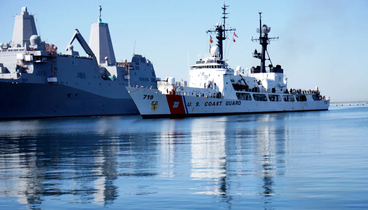 The Coast Guard's USS Boutwell comes into port in San Diego, Calif., on April 16, 2015. (Sandy Huffaker/Getty Images)