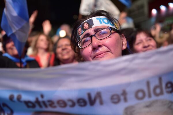 Supporters of presidential candidate Alberto Fernandez