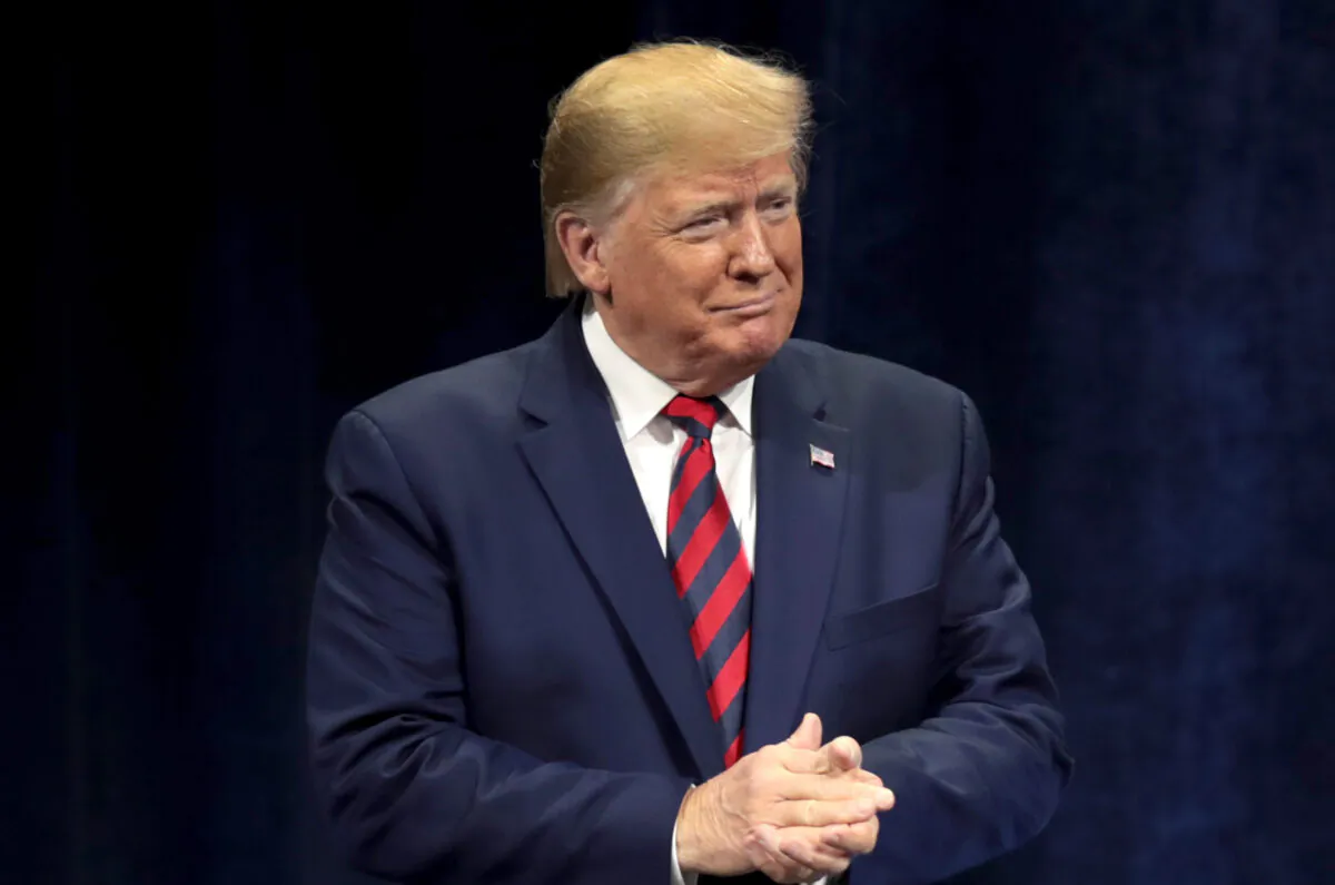 President Donald Trump arrives for an address to the International Association of Chiefs of Police (IACP) convention in Chicago, Illinois, on Oct. 28, 2019. (Scott Olson/Getty Images)