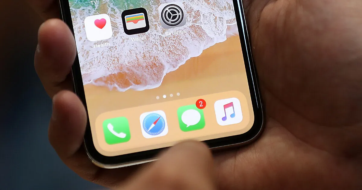 The new iPhone X is displayed during an Apple special event at the Steve Jobs Theatre on the Apple Park campus on Sept. 12, 2017 in Cupertino, Calif. (Justin Sullivan/Getty Images)