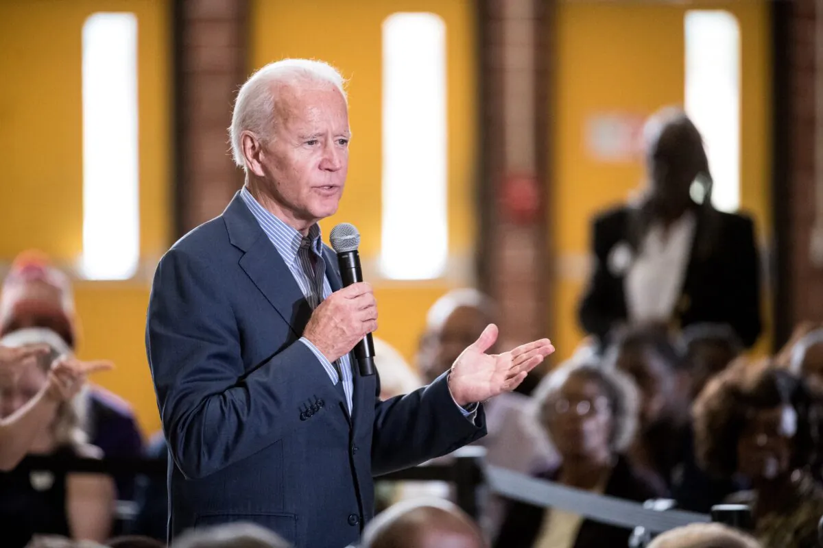 Democratic presidential candidate, former Vice President Joe Biden addresses a crowd at Wilson High School in Florence, S.C., on Oct. 26, 2019. (Sean Rayford/Getty Images)
