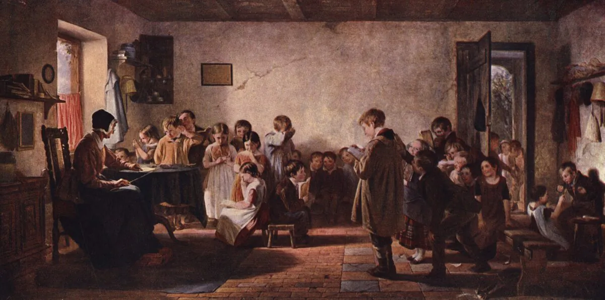 Young children attending a dame school. (1800–1886) Hulton Archive/Getty Images