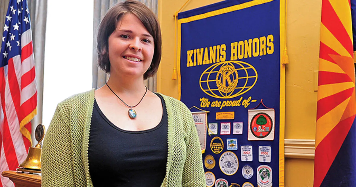 Kayla Mueller is shown after speaking to a group in Prescott, Ariz., in a file photo. (The Daily Courier, Matt Hinshaw/AP)