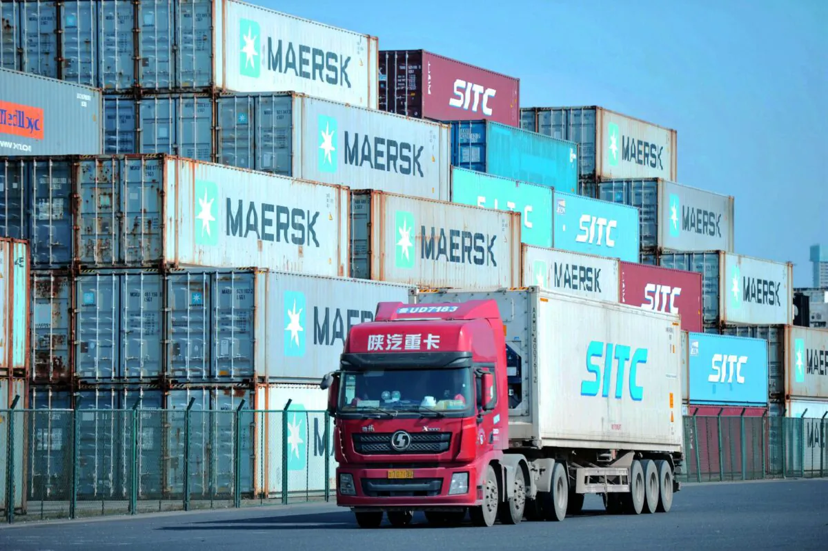 Containers stacked at the port in Qingdao, in China's eastern Shandong province, on Oct. 14, 2019. (STR/AFP via Getty Images)