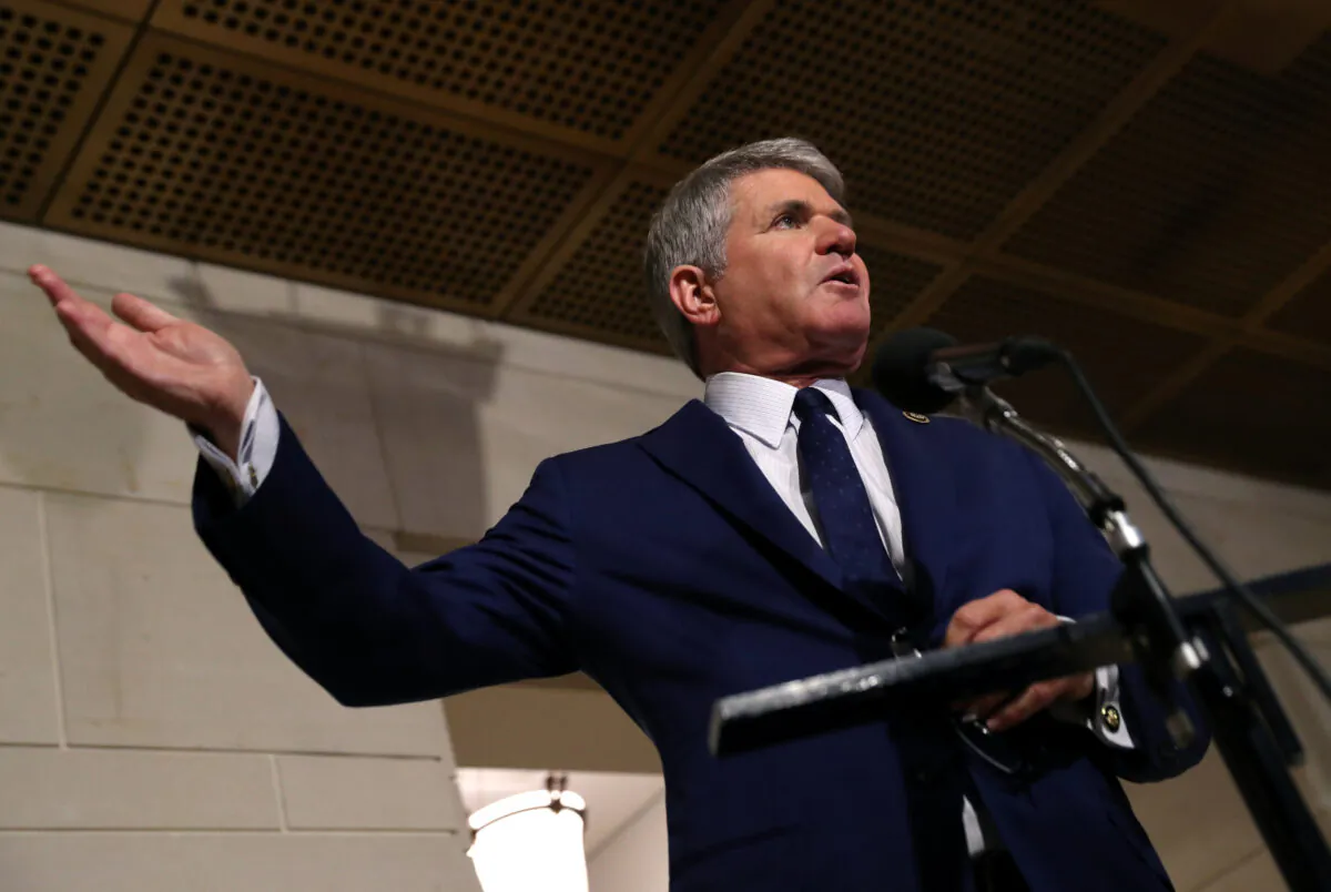 U.S. Rep. Michael McCaul (R-TX) speaks to the media before listening to the testimony of George Kent to the U.S. House of Representatives impeachment inquiry into U.S. President Trump on Capitol Hill in Washington, D.C. on Oct. 15, 2019. (Leah Millis/Reuters)