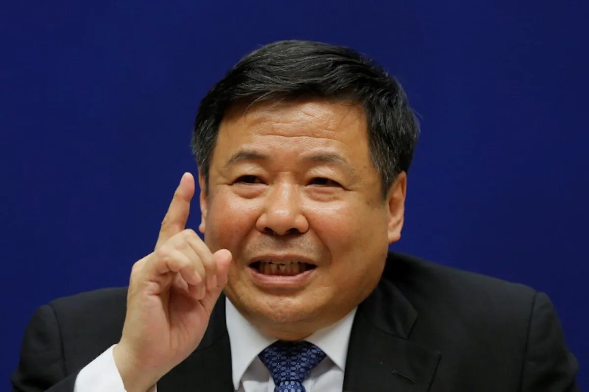 Chinese Vice Finance Minister Zhu Guangyao attends a news conference in Beijing, China on April 4, 2018. (Thomas Peter/Reuters)