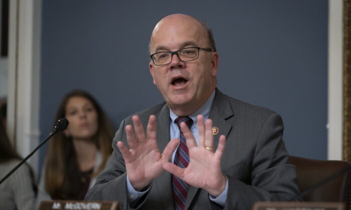 House Rules Committee Chairman Jim McGovern (D-Mass.) presides over a markup of the impeachment process resolution at the U.S. Capitol in Washington on Oct. 30, 2019. (J. Scott Applewhite/AP Photo)