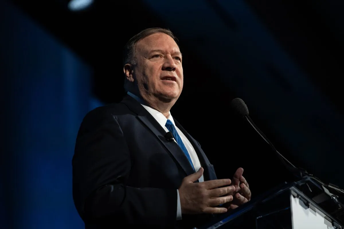 US Secretary of State Mike Pompeo addresses the Heritage Foundation's President's Club meeting in Washington, on Oct. 22, 2019. (Nicholas Kamm/AFP via Getty Images)