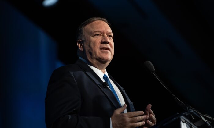 US Secretary of State Mike Pompeo addresses the Heritage Foundation's President's Club meeting in Washington, on Oct. 22, 2019. (Nicholas Kamm/AFP via Getty Images)