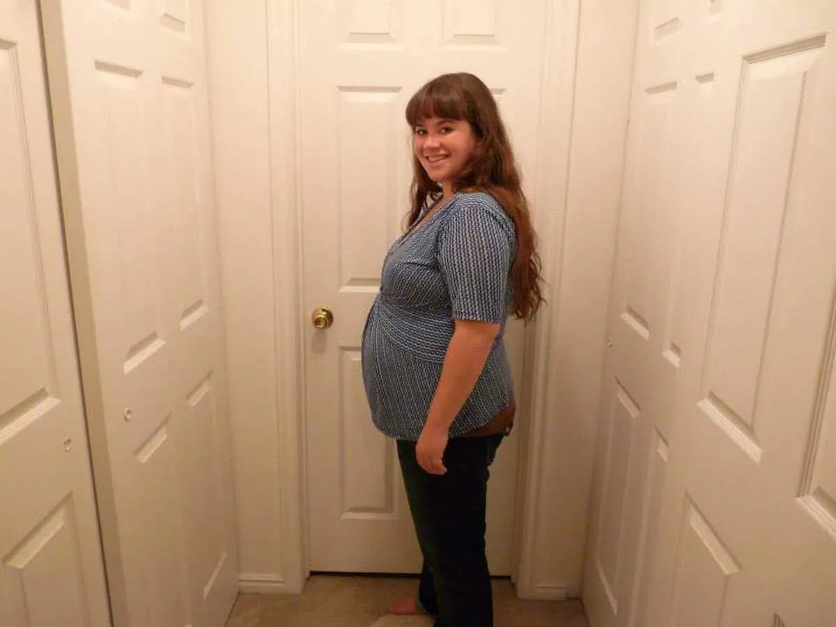 Emily Adams pregnant at 20 weeks. (Courtesy of Emily Adams)