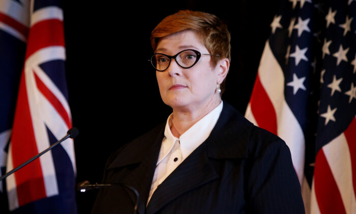 Australian Foreign Minister Marise Payne speaks during a press conference at Parliament of New South Wales in Sydney, Australia, on Aug. 4, 2019. (Lisa Maree Williams/Getty Images)