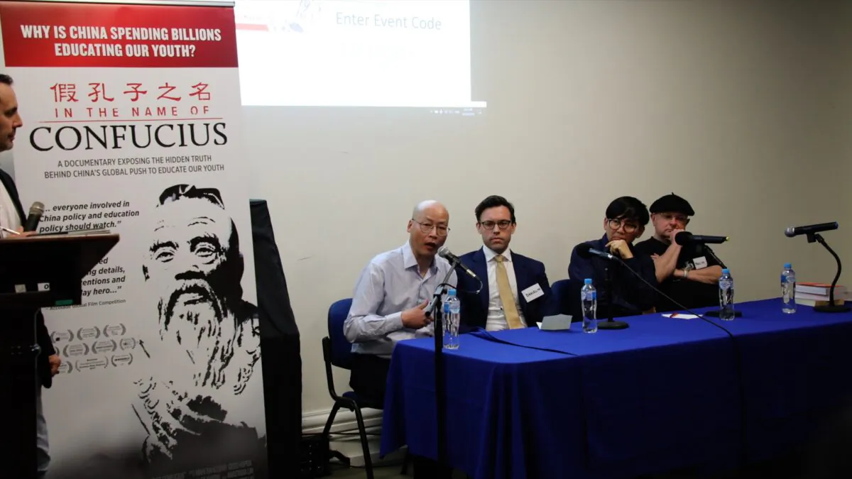 A panel of experts discuss CCP infiltration into Australian universities and schools via the Confucius Institutes in Melbourne, Australia on 31 Oct. 2019. (Grace Yu/Epoch Times)