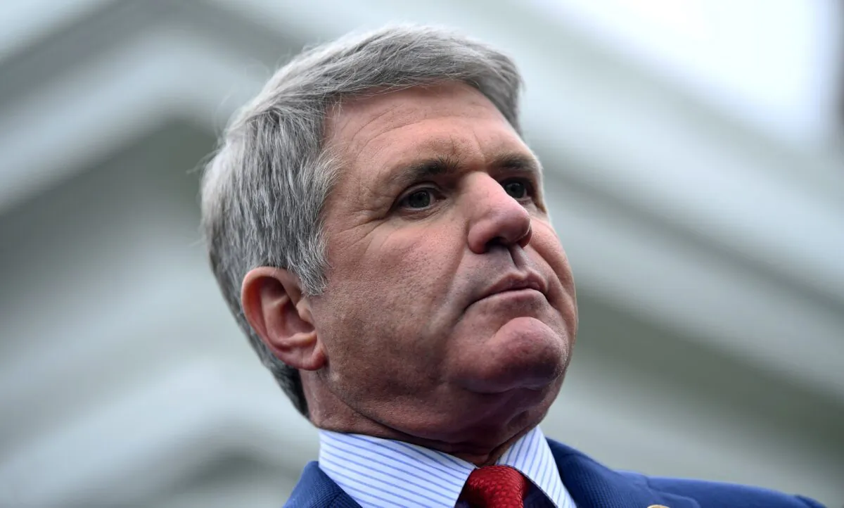 Rep. Michael McCaul speaks with the media after meeting with U.S. President Donald Trump to discuss the situation with Turkey at the White House in Washington on Oct. 16, 2019. (Brendan Smialowski/AFP via Getty Images)
