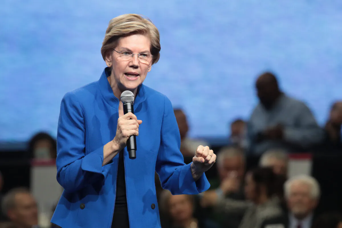 Democratic presidential candidate Sen. Elizabeth Warren (D-Mass.) speaks at an event in Des Moines, Iowa in Nov. 1, 2019. (Scott Olson/Getty Images)