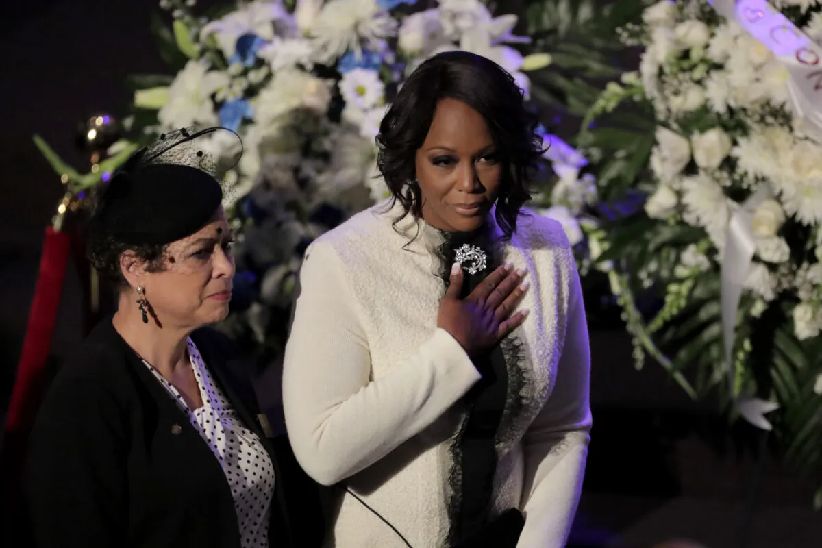 Maya Rockeymoore Cummings during the funeral for her late husband Elijah Cummings (D-Md.) at the New Psalmist Baptist Church in Baltimore on Oct. 25, 2019. (Julio Cortez-Pool/Getty Images)