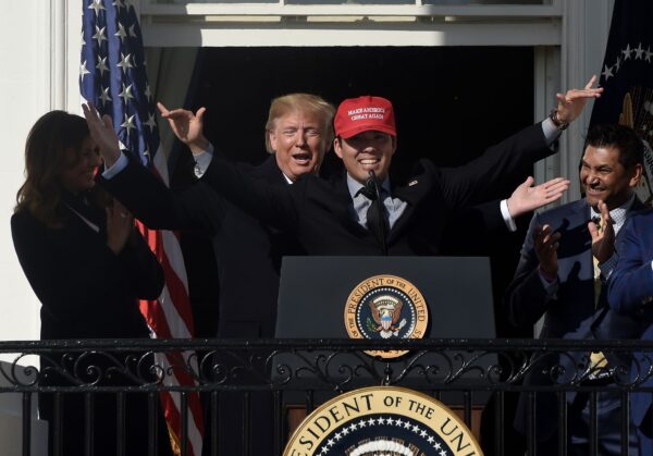 The Washington Nationals Gave Trump A Jersey At The White House. He  Provided A Hug