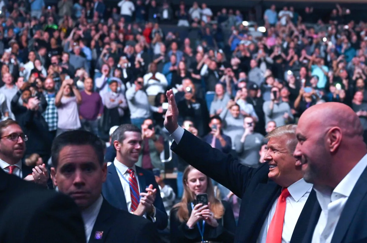 President Donald Trump arrives to attend the Ultimate Fighting Championship at Madison Square Garden in New York City, New York on Nov. 2, 2019. (Andrew Caballero-Reynolds/AFP via Getty Images)