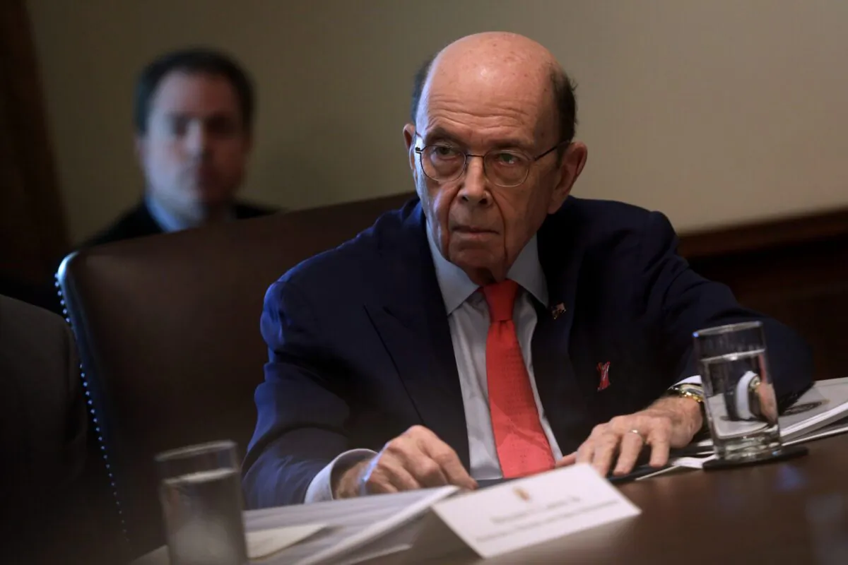 U.S. Secretary of Commerce Wilbur Ross listens during a cabinet meeting in the Cabinet Room of the White House in Washington, on Oct. 21, 2019. (Alex Wong/Getty Images)