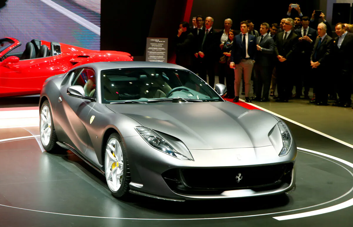 A Ferrari 812 Superfast is seen during the 87th International Motor Show at Palexpo in Geneva, Switzerland March 7, 2017. (Arnd Wiegmann/Reuters)