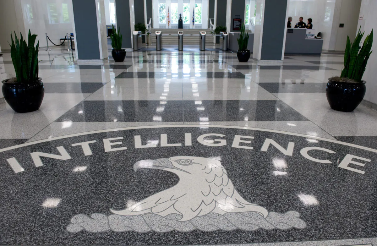 The Central Intelligence Agency (CIA) logo is displayed in the lobby of CIA Headquarters in Langley, Va., on Aug. 14, 2008. (Saul Loeb/Getty Images)
