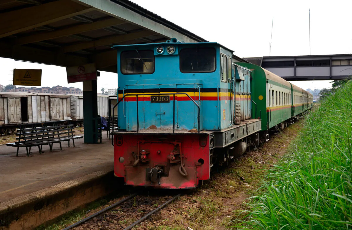 A commuter train is seen at the Uganda Railways Corporation (URC) headquarters in Kampala, Uganda on Nov. 5, 2019. (Reuters)