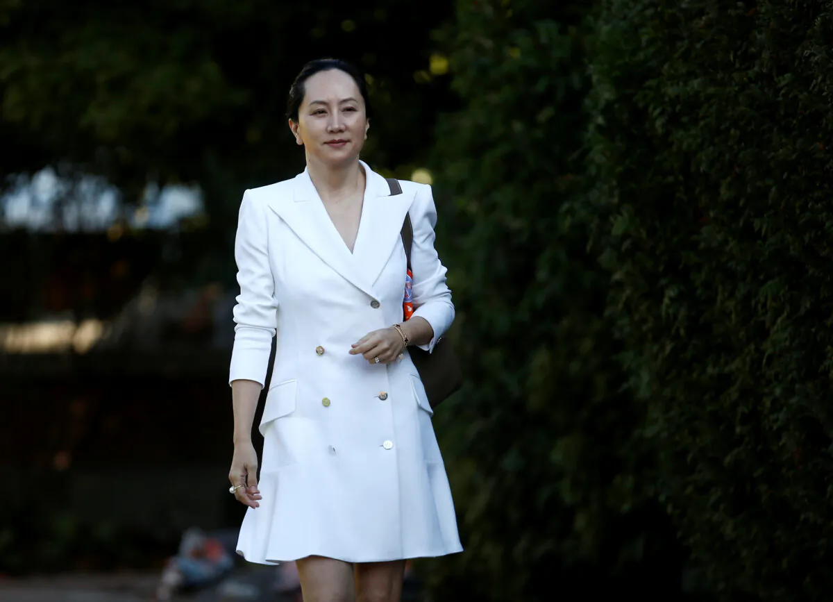 Huawei Technologies Chief Financial Officer Meng Wanzhou leaves her home to appear in British Columbia supreme court for a hearing, in Vancouver, British Columbia, Canada on Sept. 30, 2019. (Lindsey Wasson/Reuters)