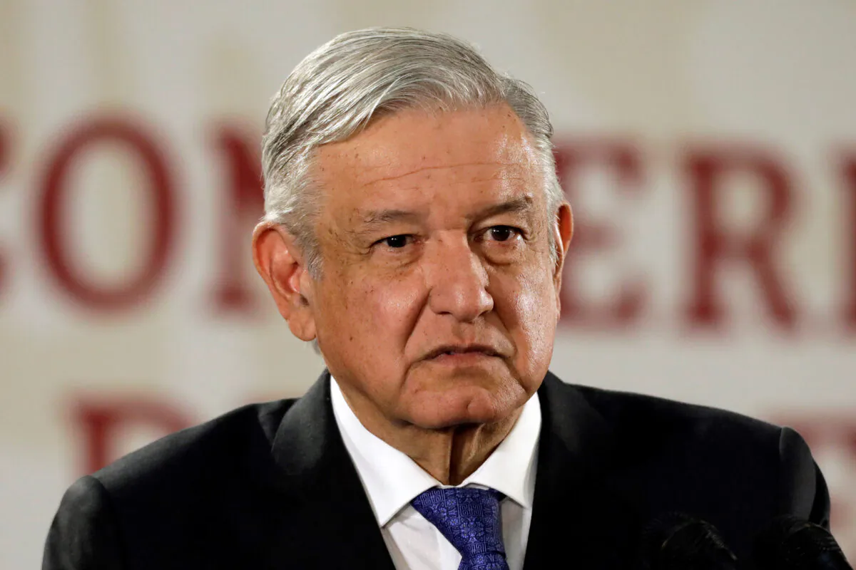 Mexico's President Andrés Manuel López Obrador looks on during his daily news conference at National Palace in Mexico City on Nov. 6, 2019. (Luis Cortes/Reuters)