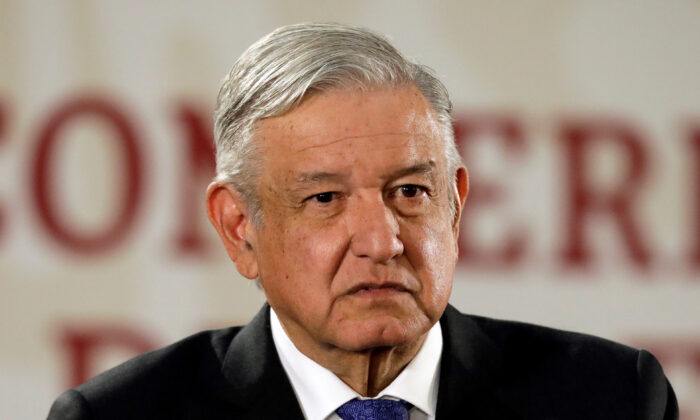 Mexico's President Andres Manuel Lopez Obrador looks on during his daily news conference at National Palace in Mexico City, Mexico on Nov. 6, 2019. (Luis Cortes/Reuters)