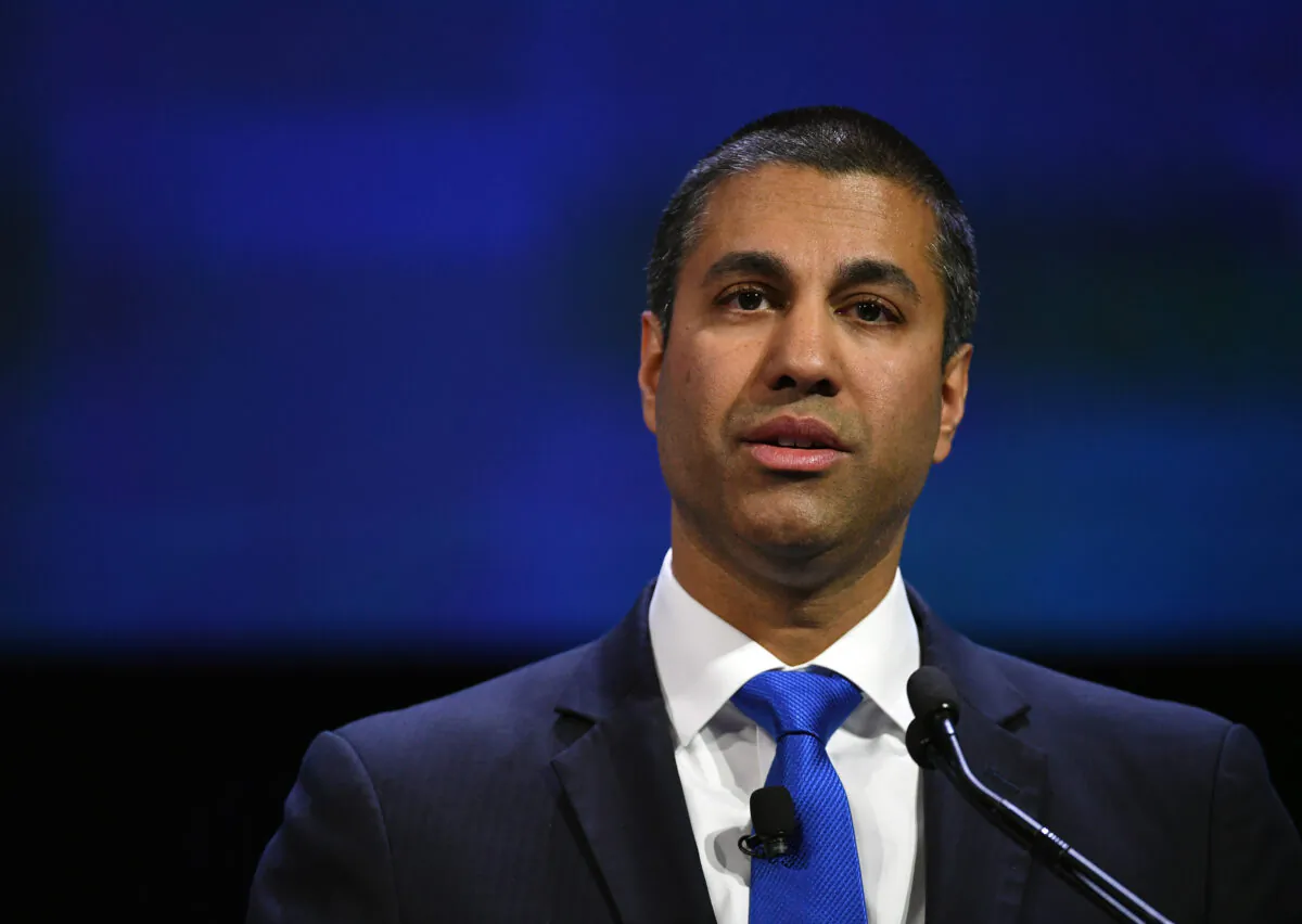 Federal Communications Commission Chairman Ajit Pai speaks during NAB show's We are Broadcasters Celebration at the Las Vegas Convention Center on April 10, 2018 in Las Vegas, Nevada. (Ethan Miller/Getty Images)