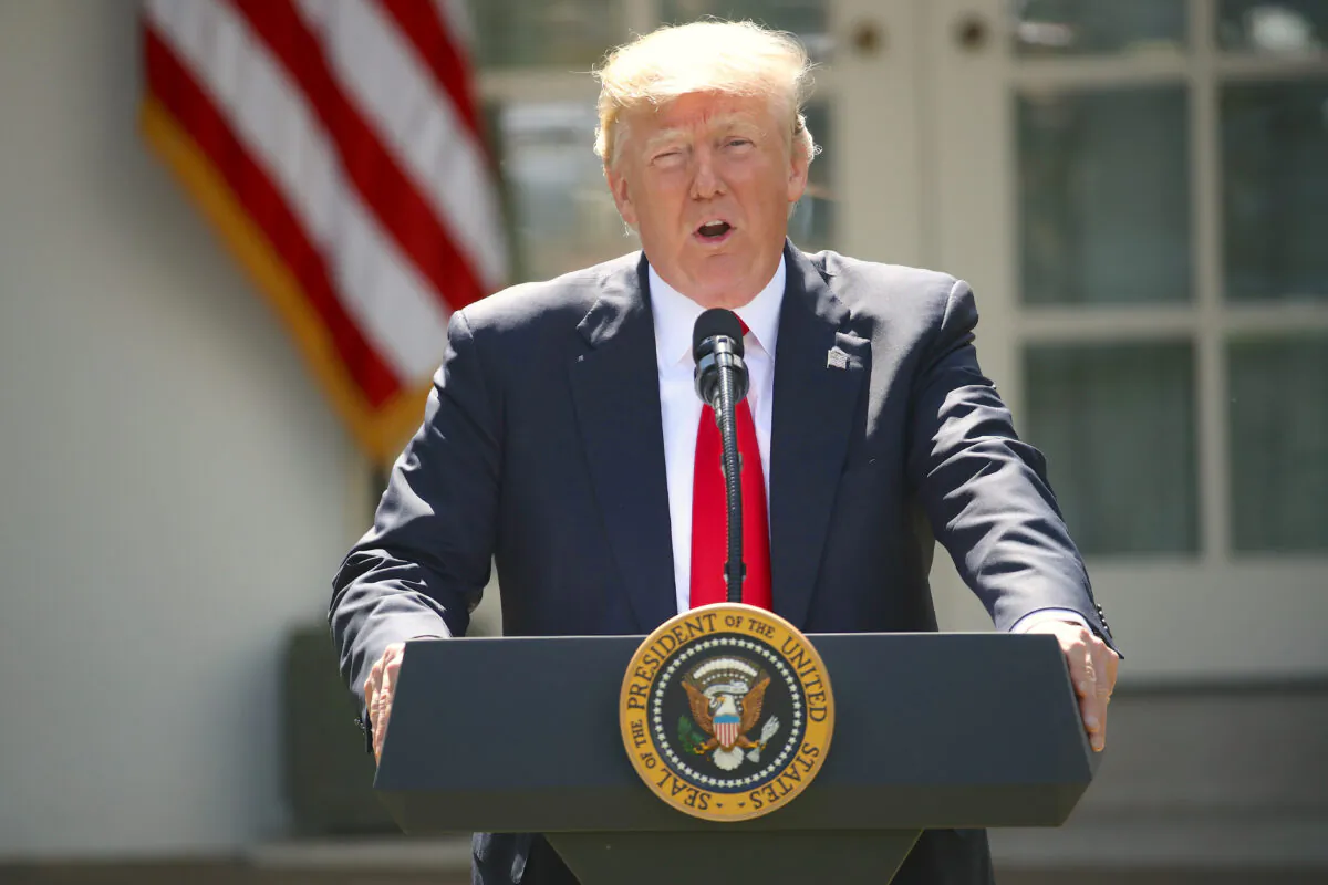 President Donald Trump announces his decision regarding the United States' participation in the Paris climate agreement in the Rose Garden at the White House June 1, 2017 in Washington, DC. Trump pledged on the campaign trail to withdraw from the accord, which former President Barack Obama and the leaders of 194 other countries signed in 2015. The agreement is intended to encourage the reduction of greenhouse gas emissions in an effort to limit global warming to a manageable level.