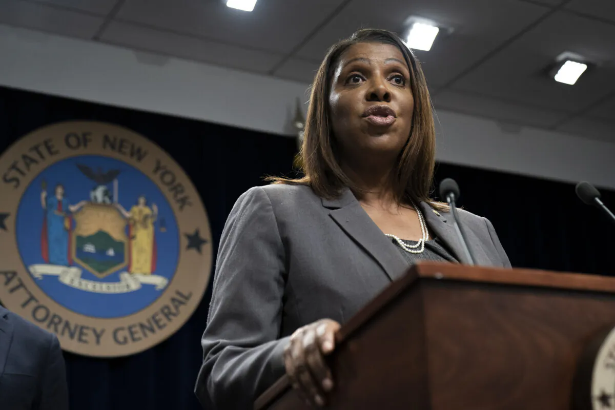 New York Attorney General Letitia James speaks during a press conference in New York City on June 11, 2019.  (Drew Angerer/Getty Images)