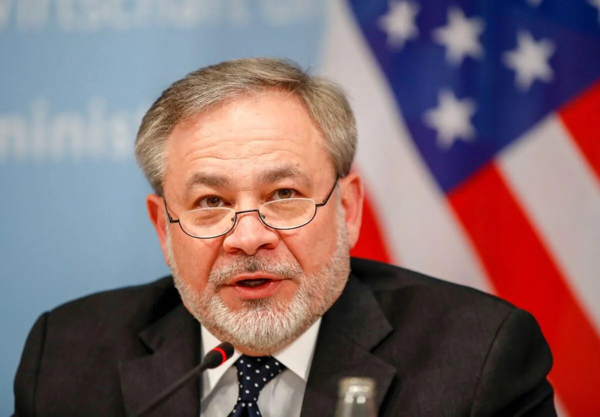 Dan Brouillette speaks during a press conference at the Economy Ministry in Berlin, Germany on Feb. 12, 2019. (Odd Andersen/AFP via Getty Images)
