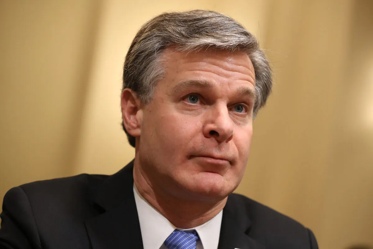 FBI Director Christopher Wray testifies before the House Homeland Security Committee in the Cannon House Office Building on Capitol Hill in Washington on Oct. 30, 2019. (Chip Somodevilla/Getty Images)