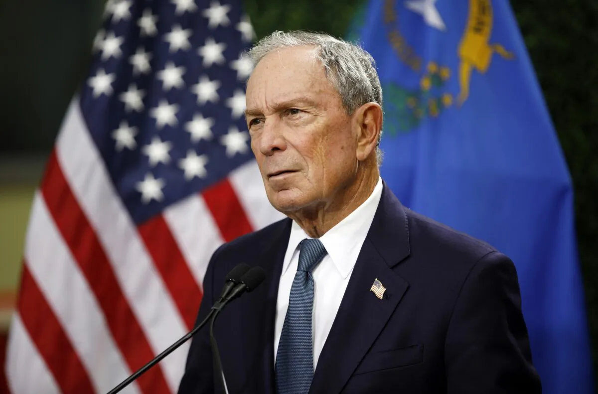 Former New York City Mayor Michael Bloomberg speaks at a news conference at a gun control advocacy event in Las Vegas, Nevada, on Feb. 26, 2019. (John Locher, File/AP Photo)