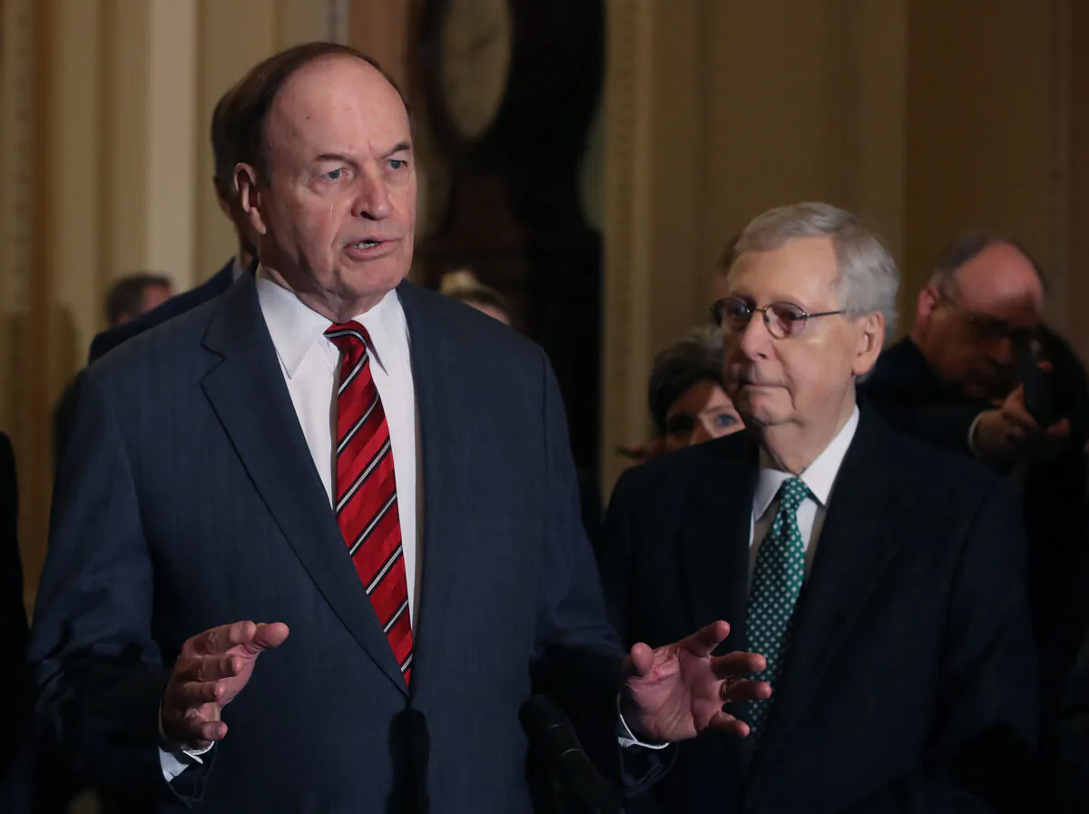 Sen. Richard Shelby (R-Ala.) speaks to reporters in Washington on Feb. 12, 2019. (Mark Wilson/Getty Images)
