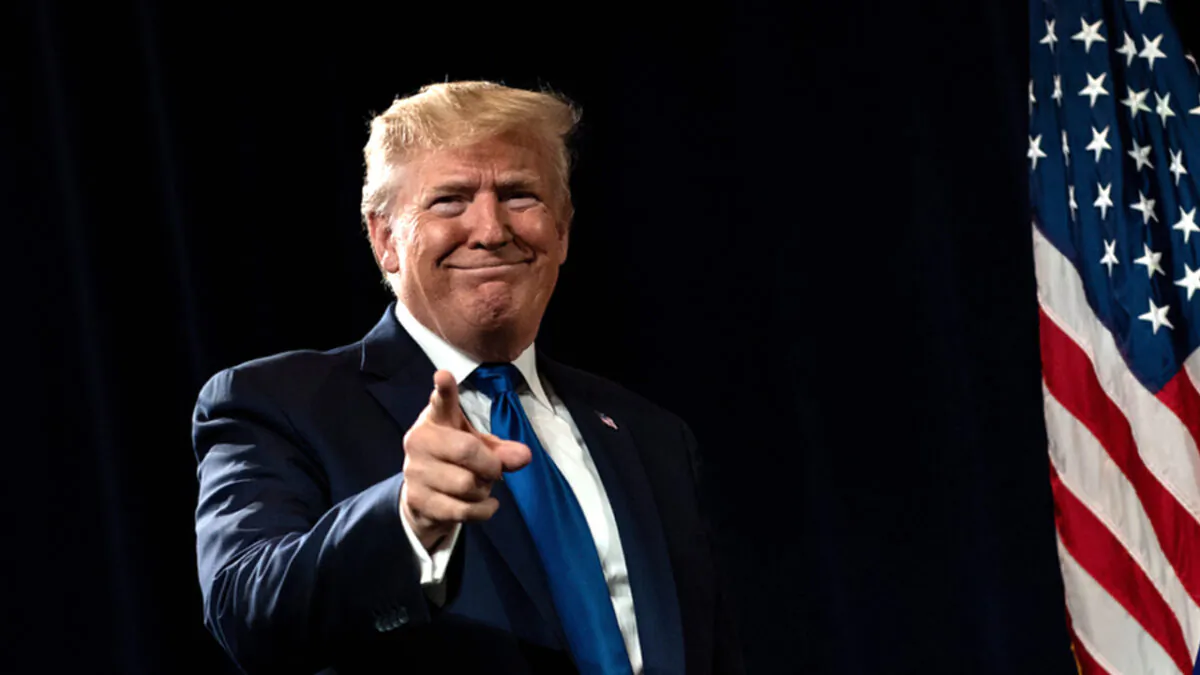 President Donald Trump arrives during a rally at the Georgia World Congress Center in Atlanta, Ga., on Nov. 8, 2019. (Brendan Smialowski/AFP via Getty Images)