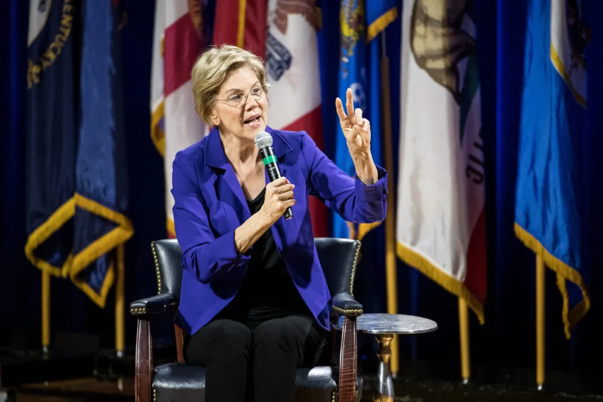 Democratic presidential candidate Sen. Elizabeth Warren (D-Mass.) addresses the audience at the Environmental Justice Presidential Candidate Forum at South Carolina State University on Nov. 8, 2019. (Sean Rayford/Getty Images)