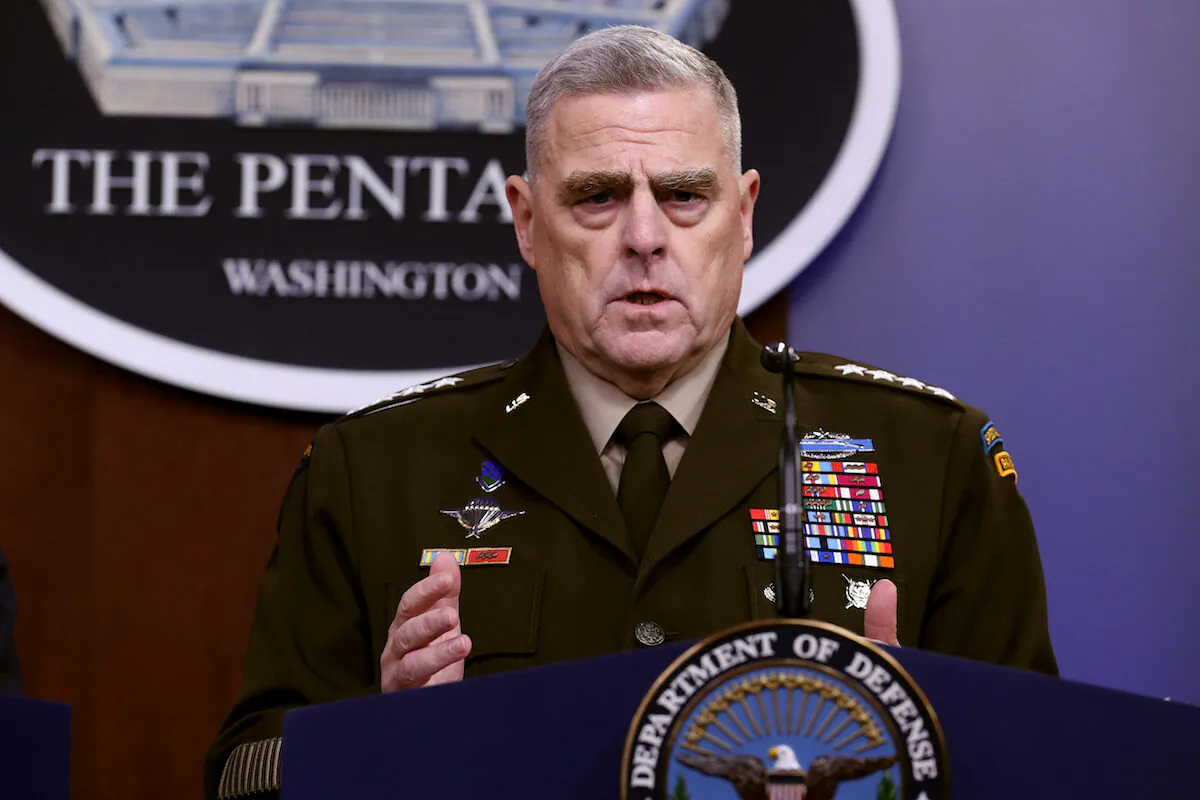 U.S. Chairman of the Joint Chiefs of Staff Gen. Mark Milley at a news conference at the Pentagon on Oct. 28, 2019. (Chip Somodevilla/Getty Images)