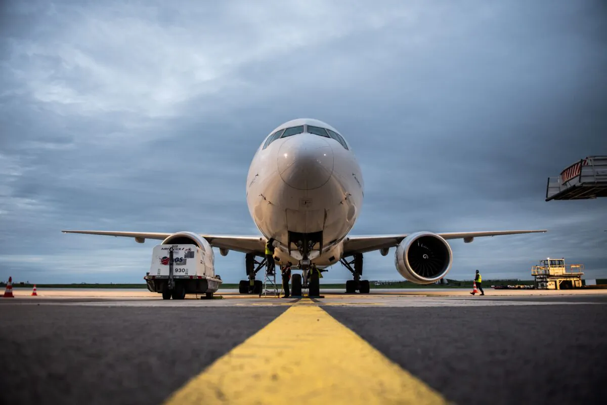 A boeing 777 from Airfrance Cargo stands at Roissy Charles de Gaulle airport, near Paris, on Oct. 29, 2019.  (Martin Bureau/AFP via Getty Images)