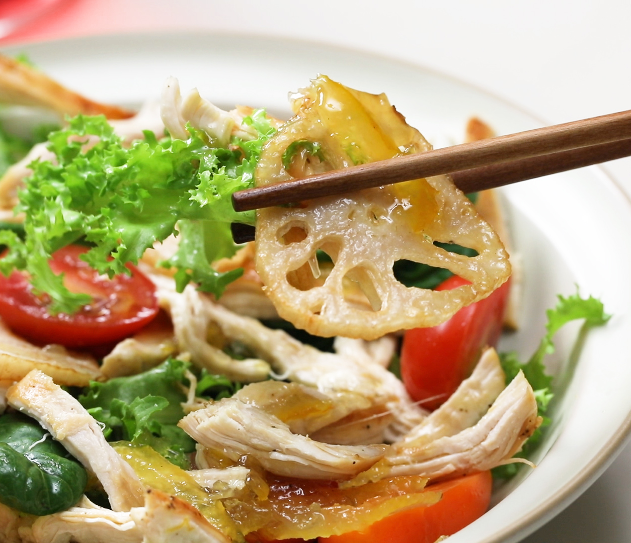 salad with yuja ginger dressing