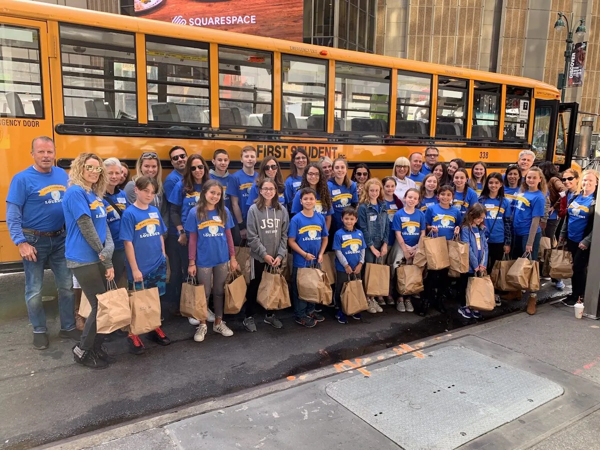 The Loukoumi Make a Difference Day Good Deed Bus in New York 2019. (Jillian Nelson)