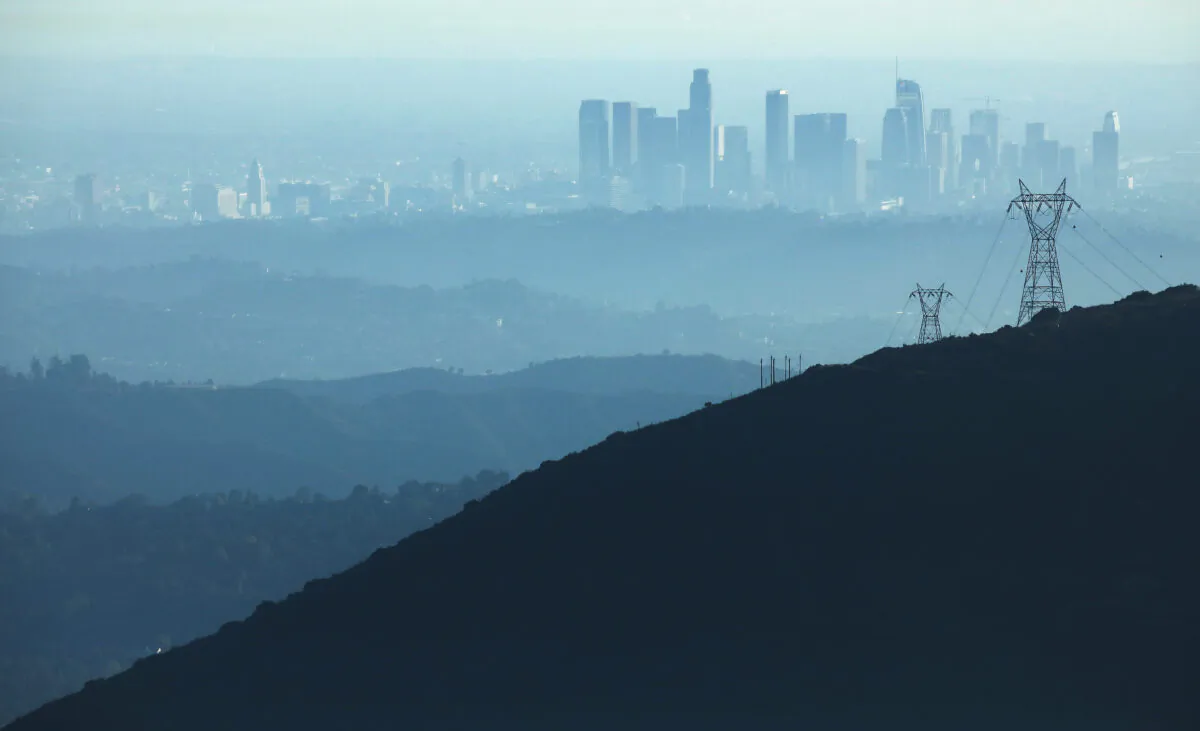 The buildings of downtown Los Angeles are seen near Pasadena, Calif., on Nov. 5, 2019. (Mario Tama/Getty Images)